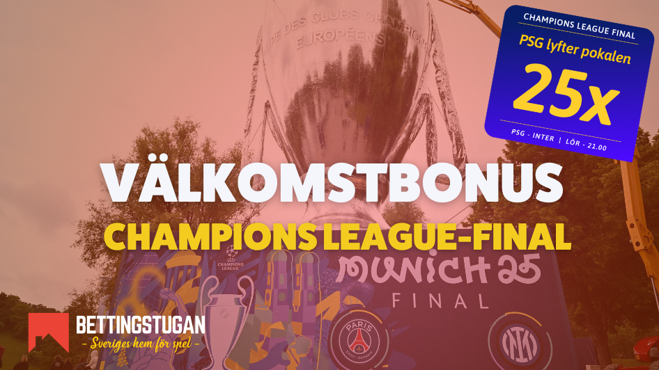 Oddsboost Champions League final 2025 - PSG - Inter - Bettingstugan