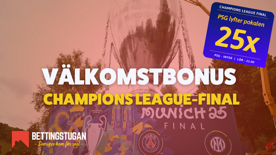 Oddsboost Champions League final 2025 - PSG - Inter - Bettingstugan