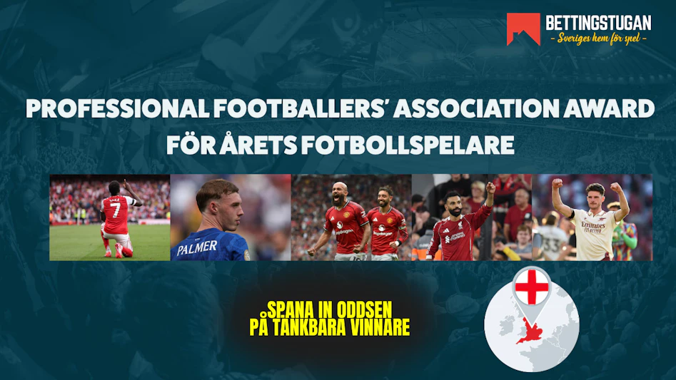 Odds årets fotbollsspelare i england - PFA - Bettingstugan
