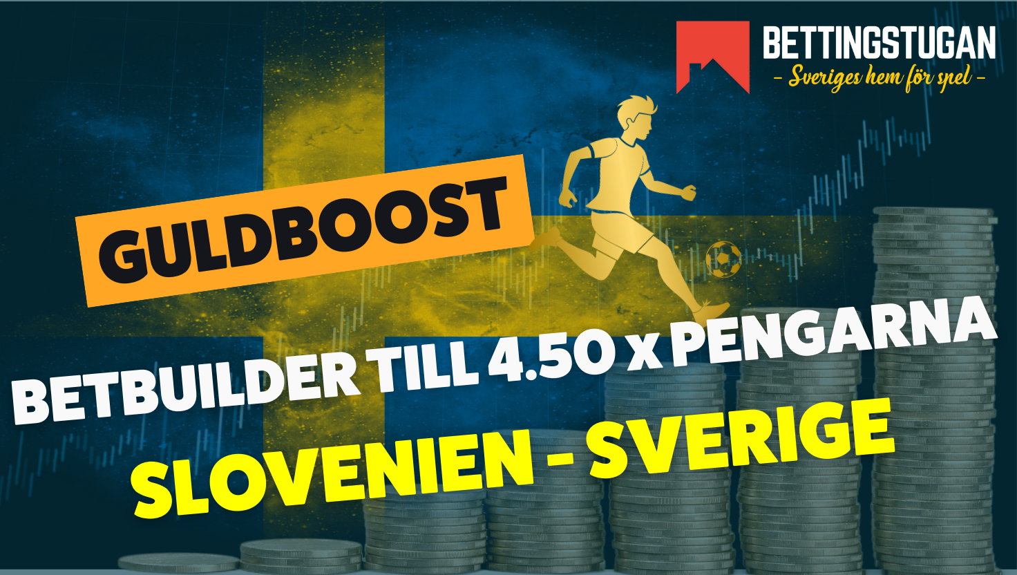 Oddsboost från Swiper inför Slovenien - Sverige: nu till 4.50 x pengarna på en betbuilder!