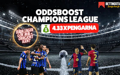 Oddsboost Champions League - Bettingstugan, Betinia - Inter - Barcelona