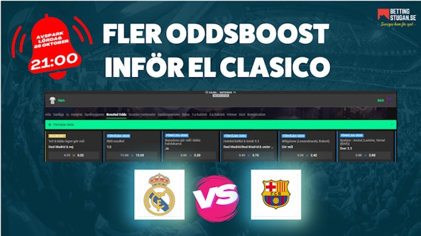 Oddsboost El Clasico Bettingstugan La Liga