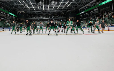 Rogle firar efter semifinalen mot Vaxjo