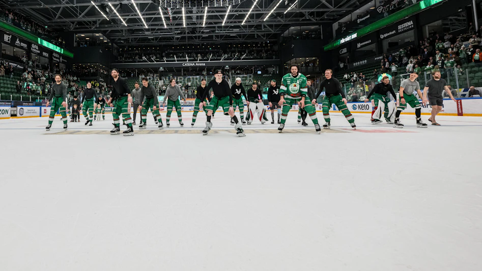 Rogle firar efter semifinalen mot Vaxjo