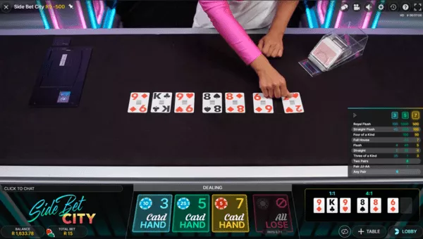 Side bet city 7 korts hand