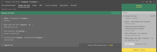 Bet Builder Bet365 Skapa ditt spel