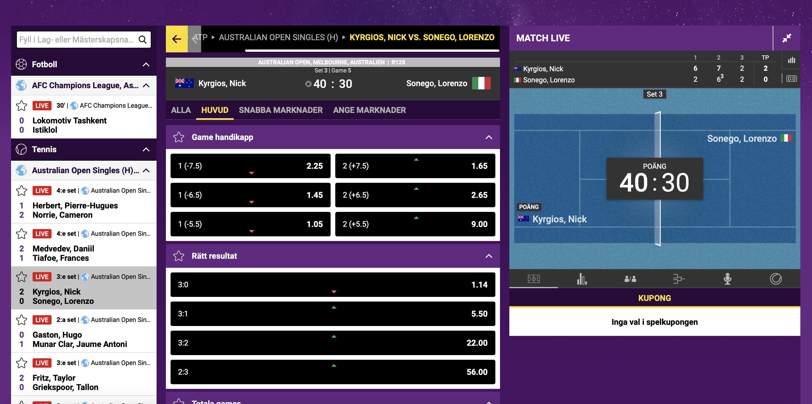 Lucky Sports Livebild Tennis