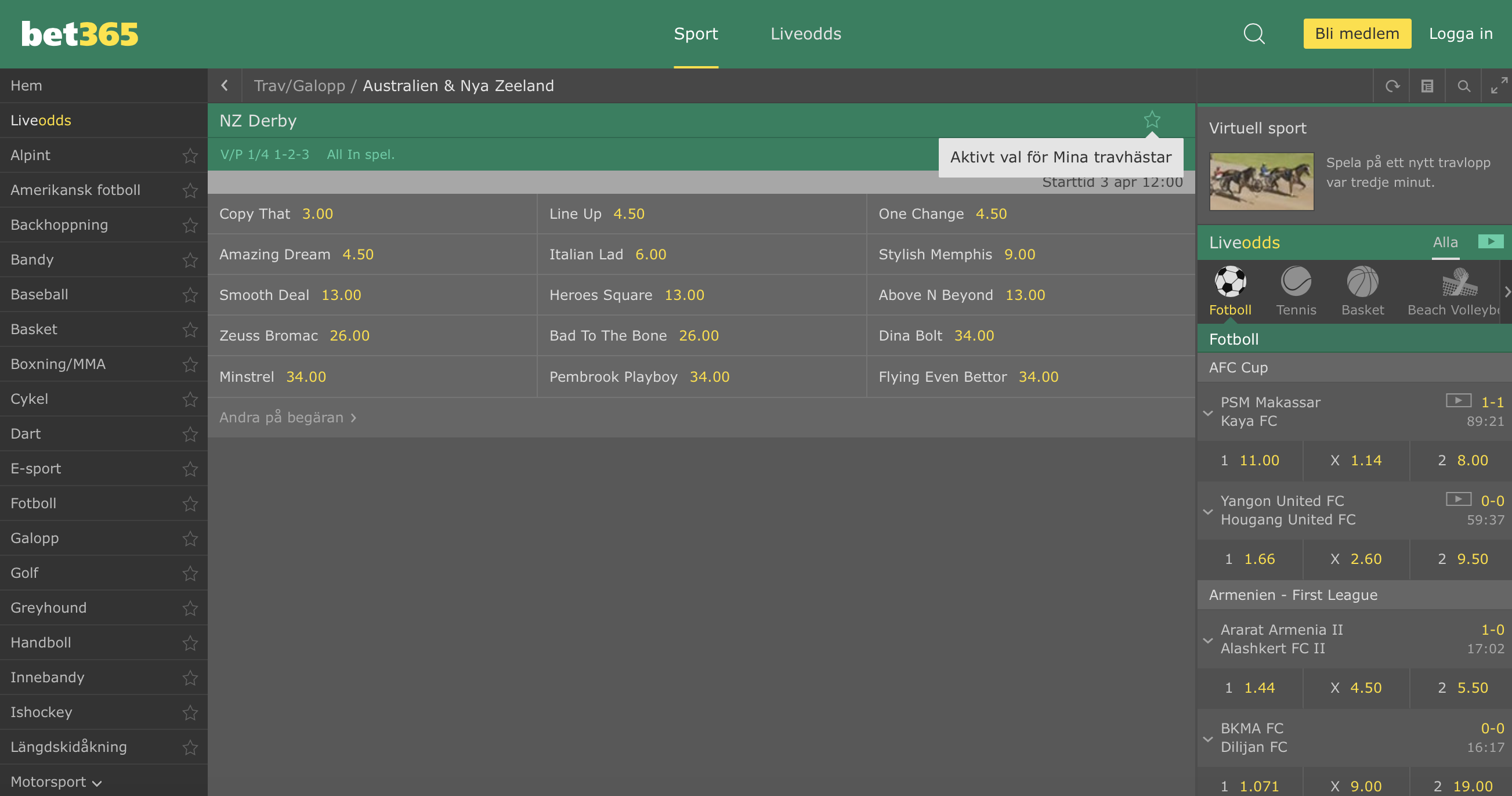 Bet365 travodds och bonus