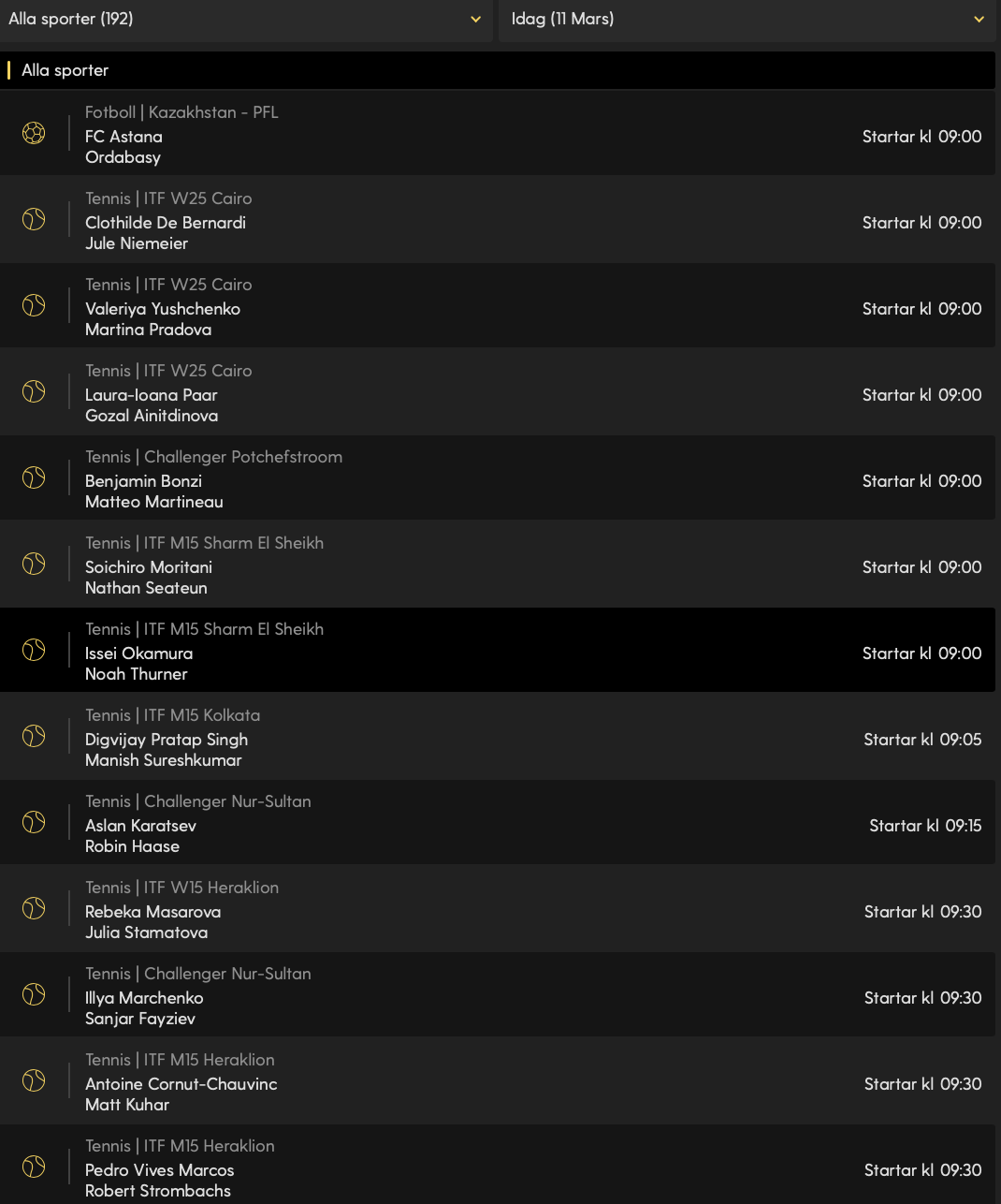 Rikt utbud hos Bethard på livespel