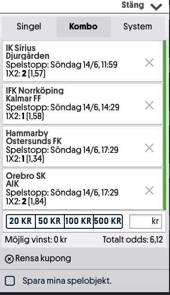 Exempel på Lången-kupong