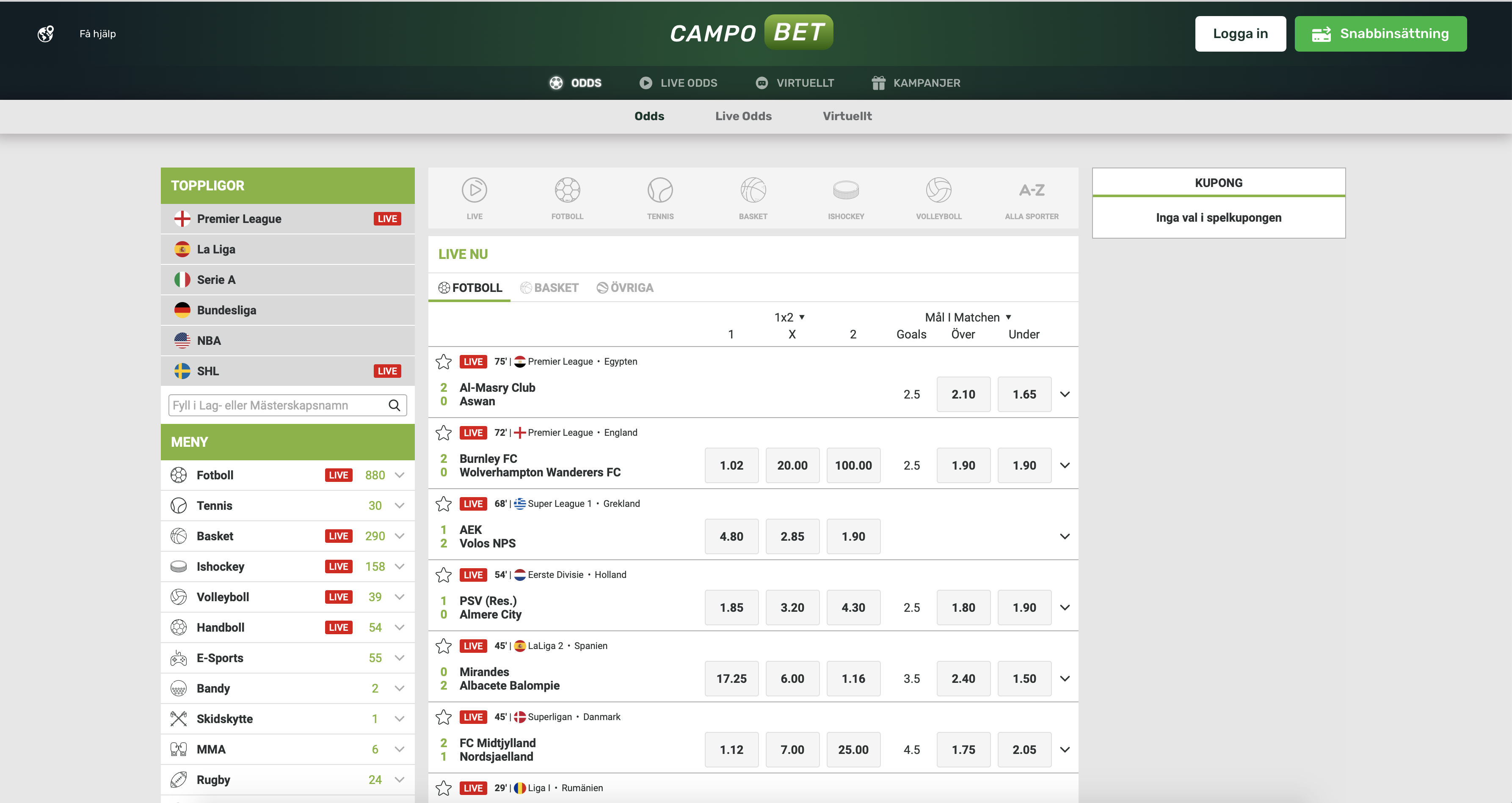 Campobet har svensk licens