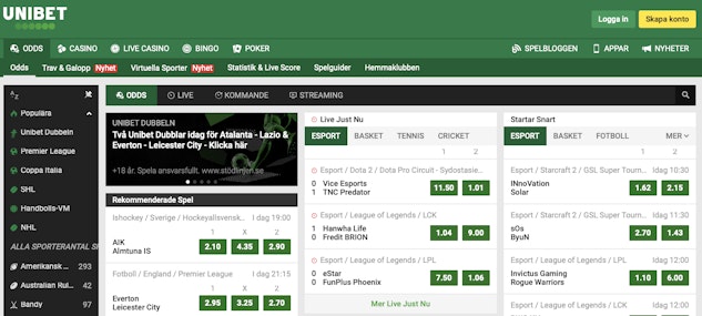 Unibet recension bonus