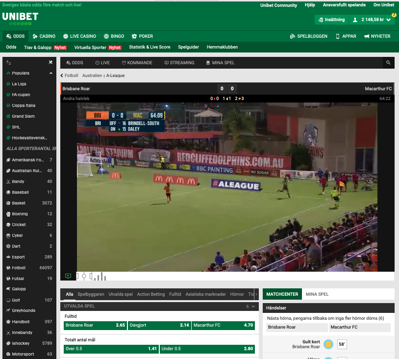 Unibet Live stream