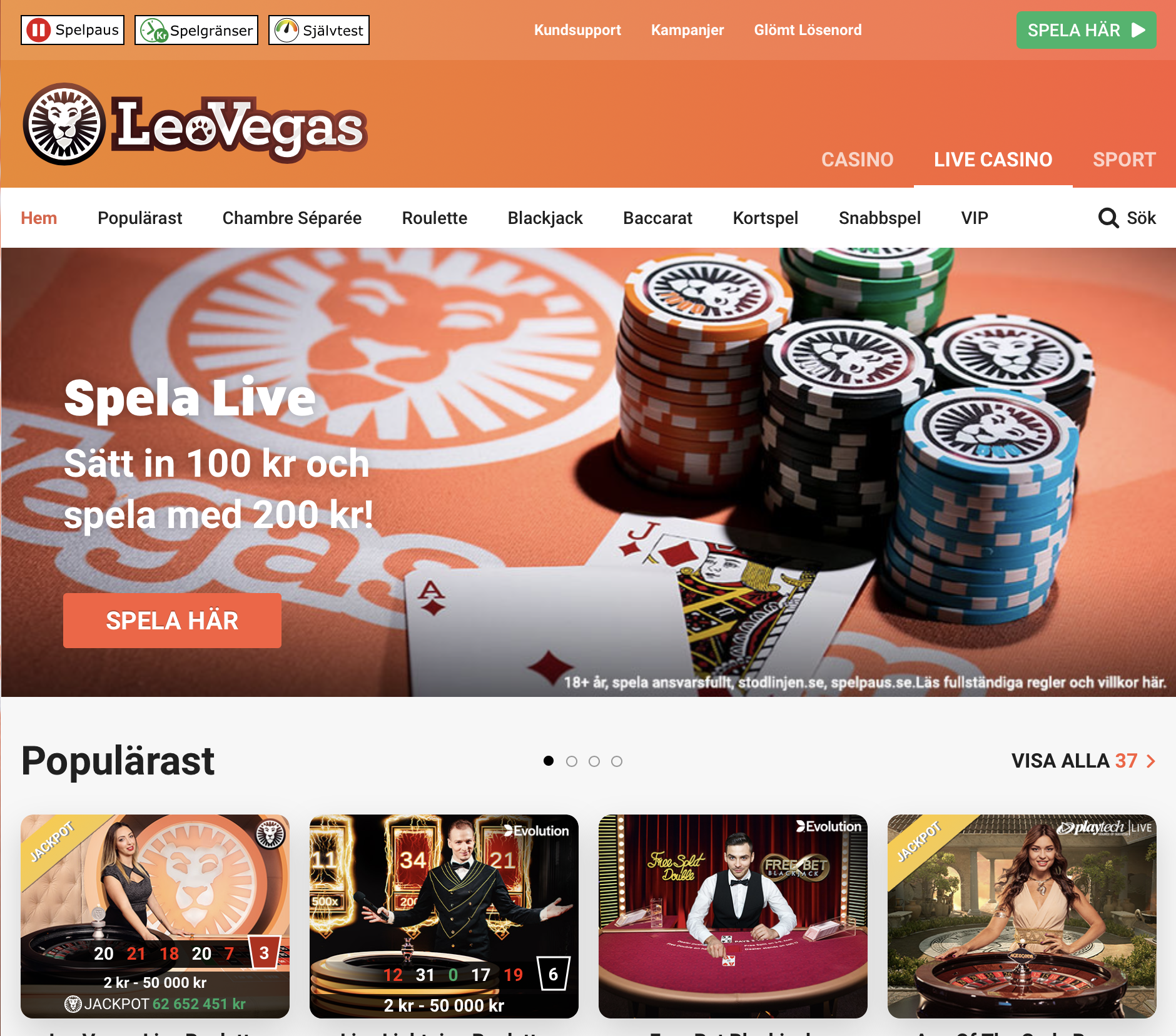 LeoVegas casino bonus