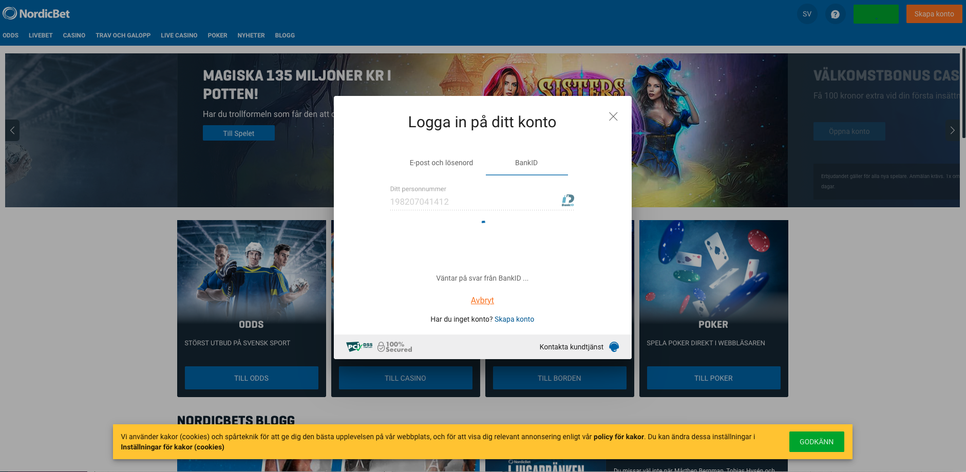 1. Logga in med Bank ID