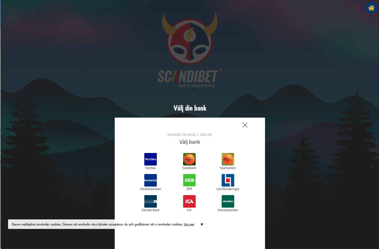 Scandibet med Bank ID