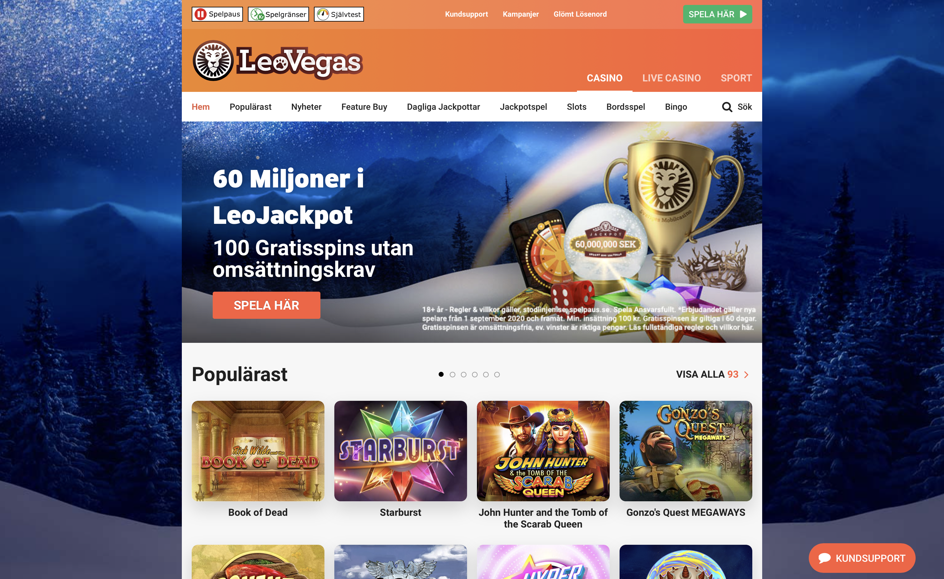 LeoVegas snabba uttag