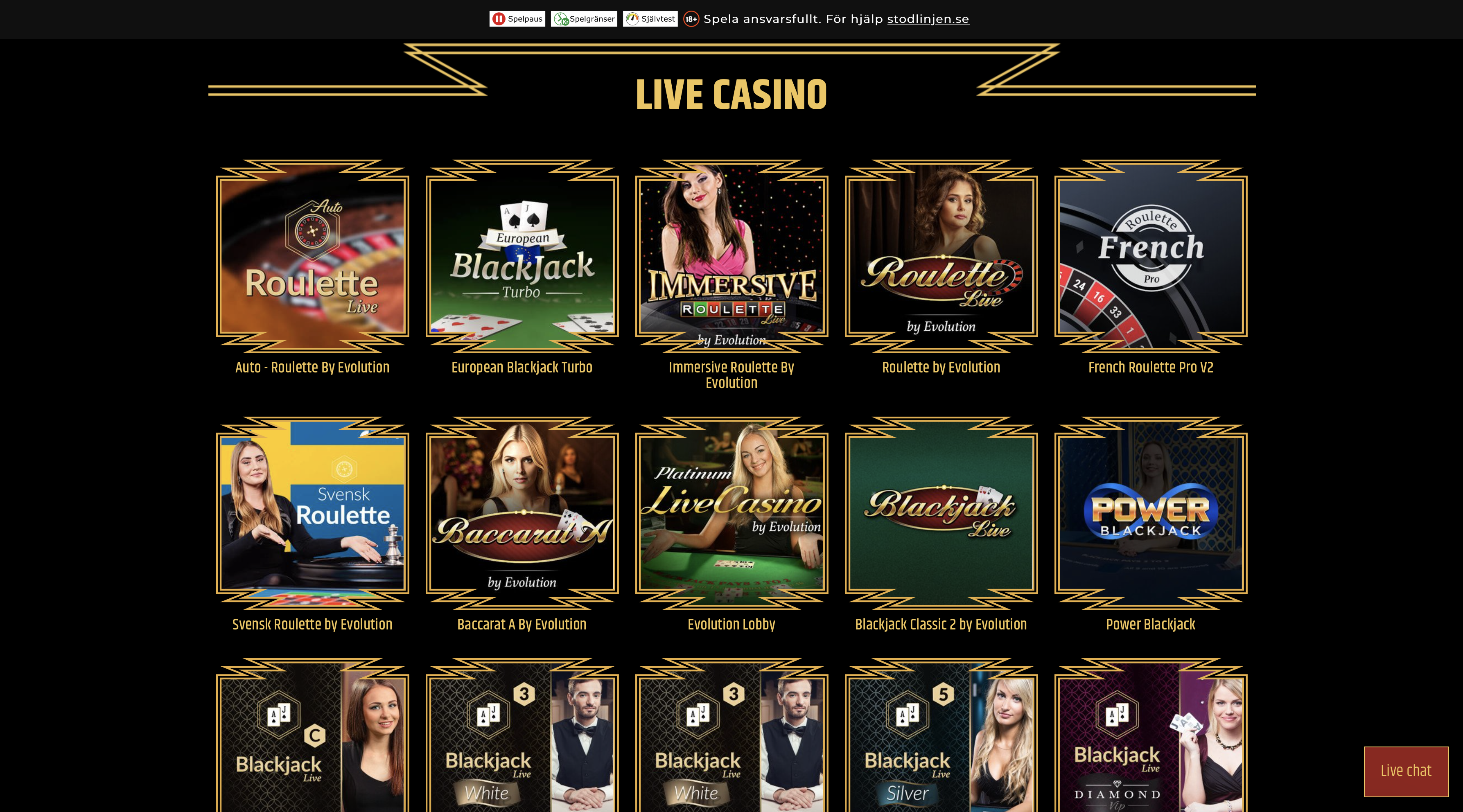 Metal Casino live casinospel