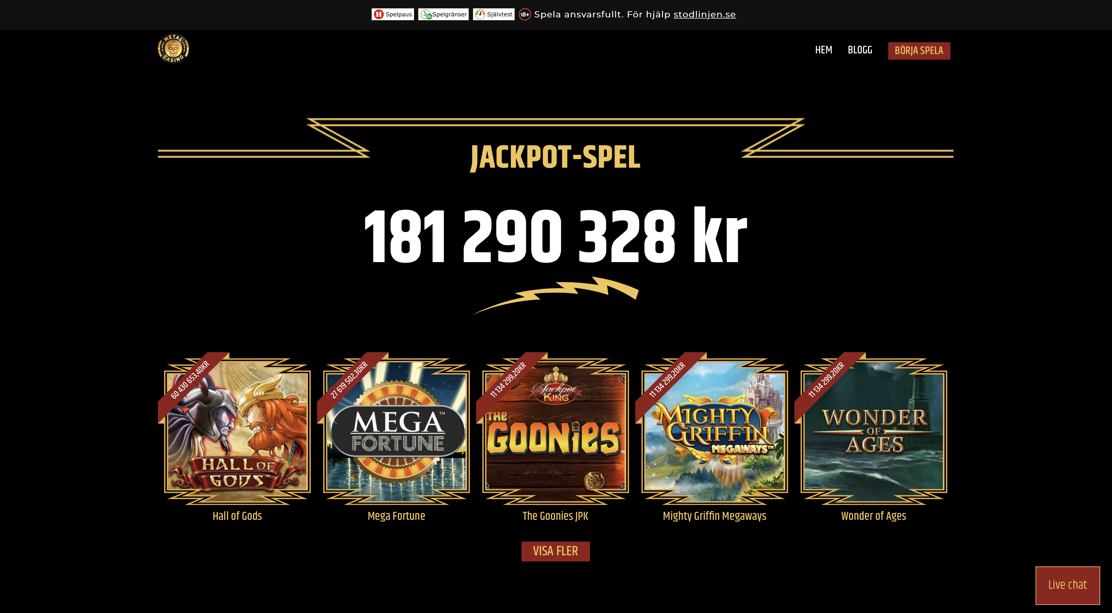 Metal Casino jackpotts