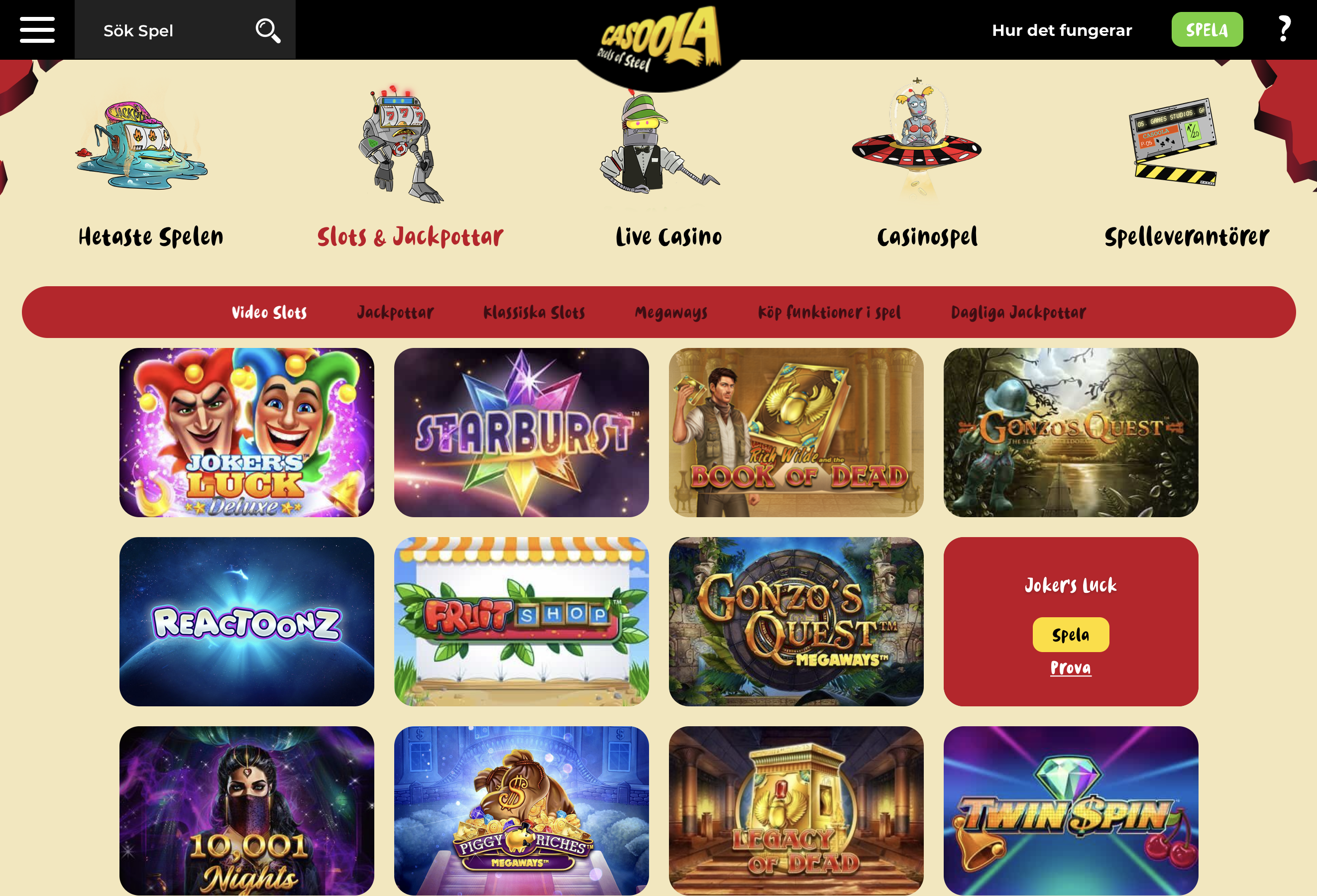 Casoola slots & jackpottar