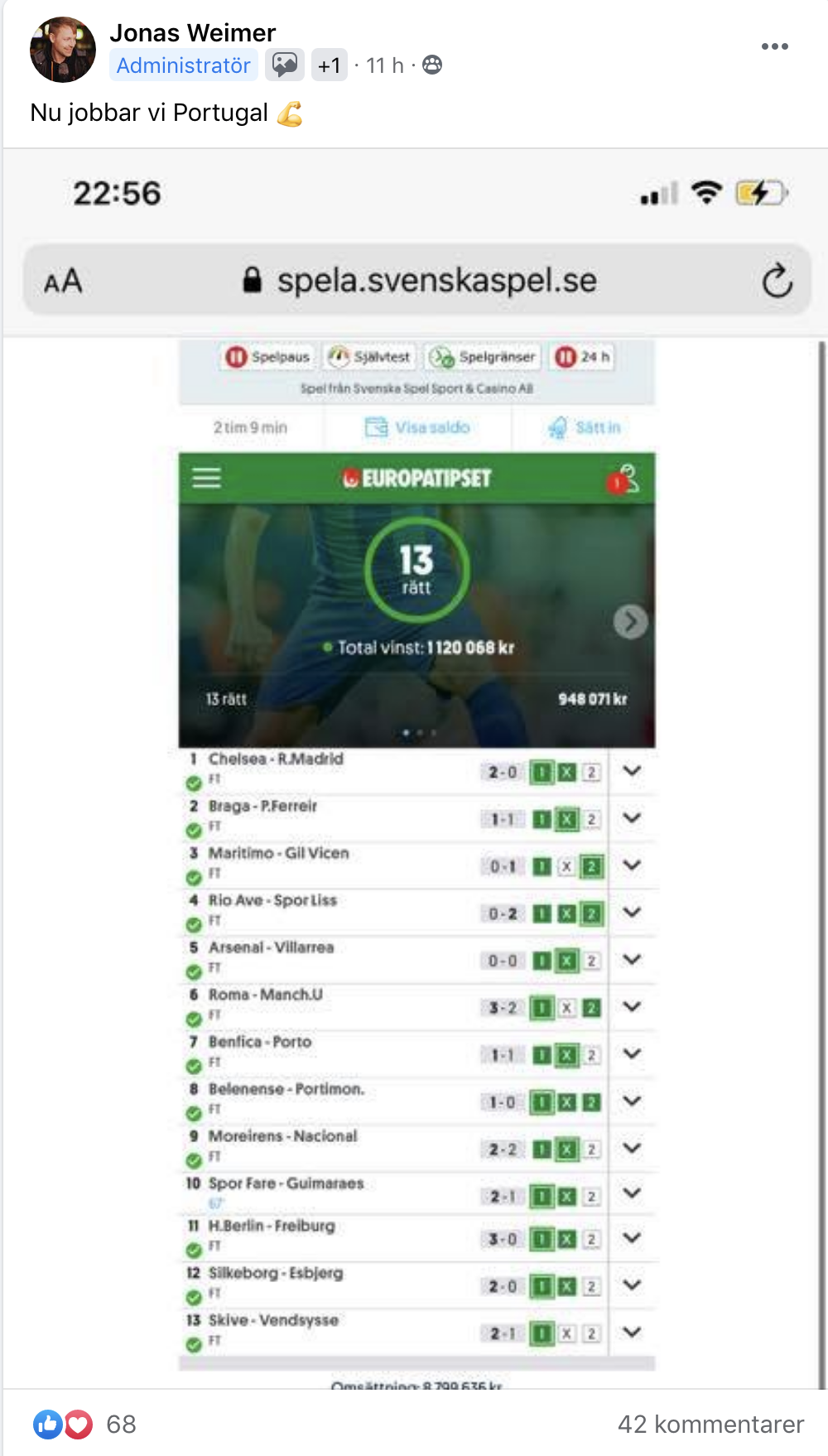 Medlemmarna i Facebookgruppen stöttade.