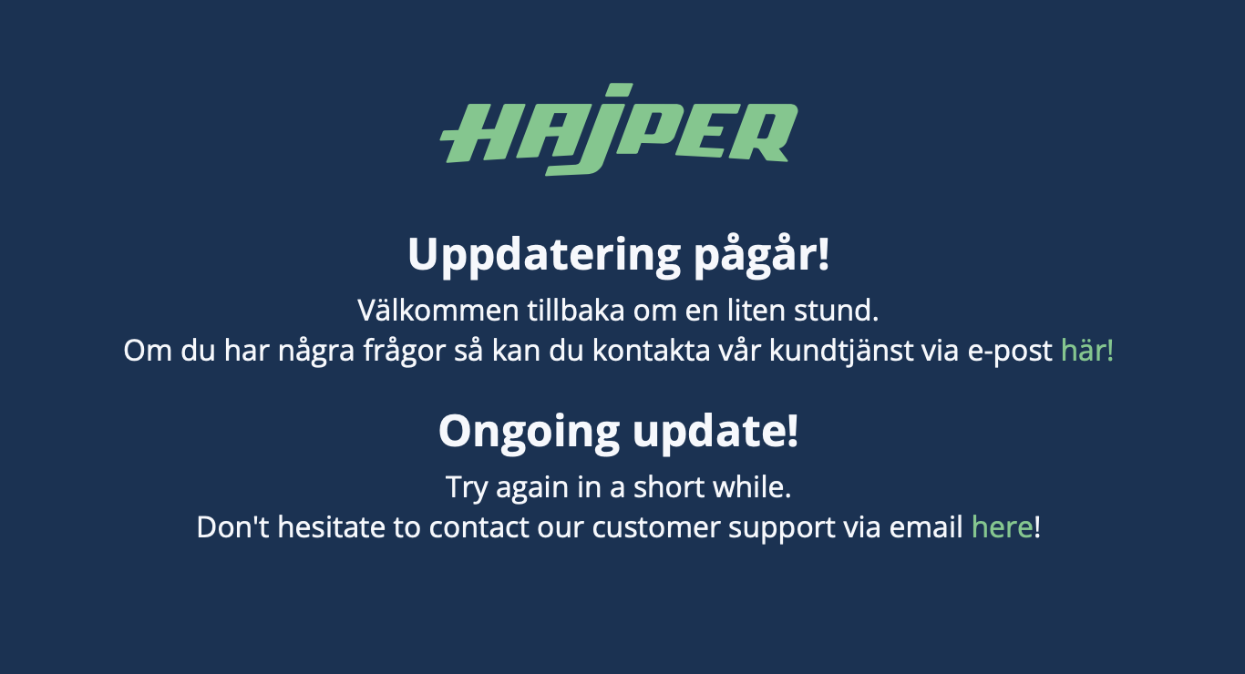 Hajper med tekniskt underhåll