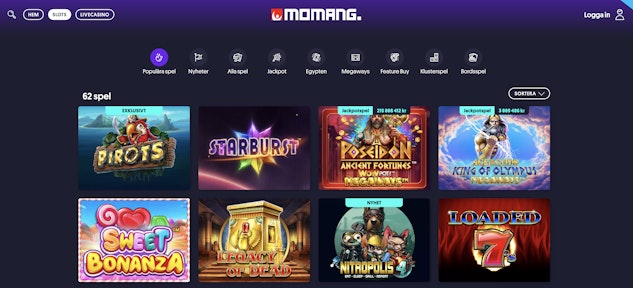 Momang Casino utbud
