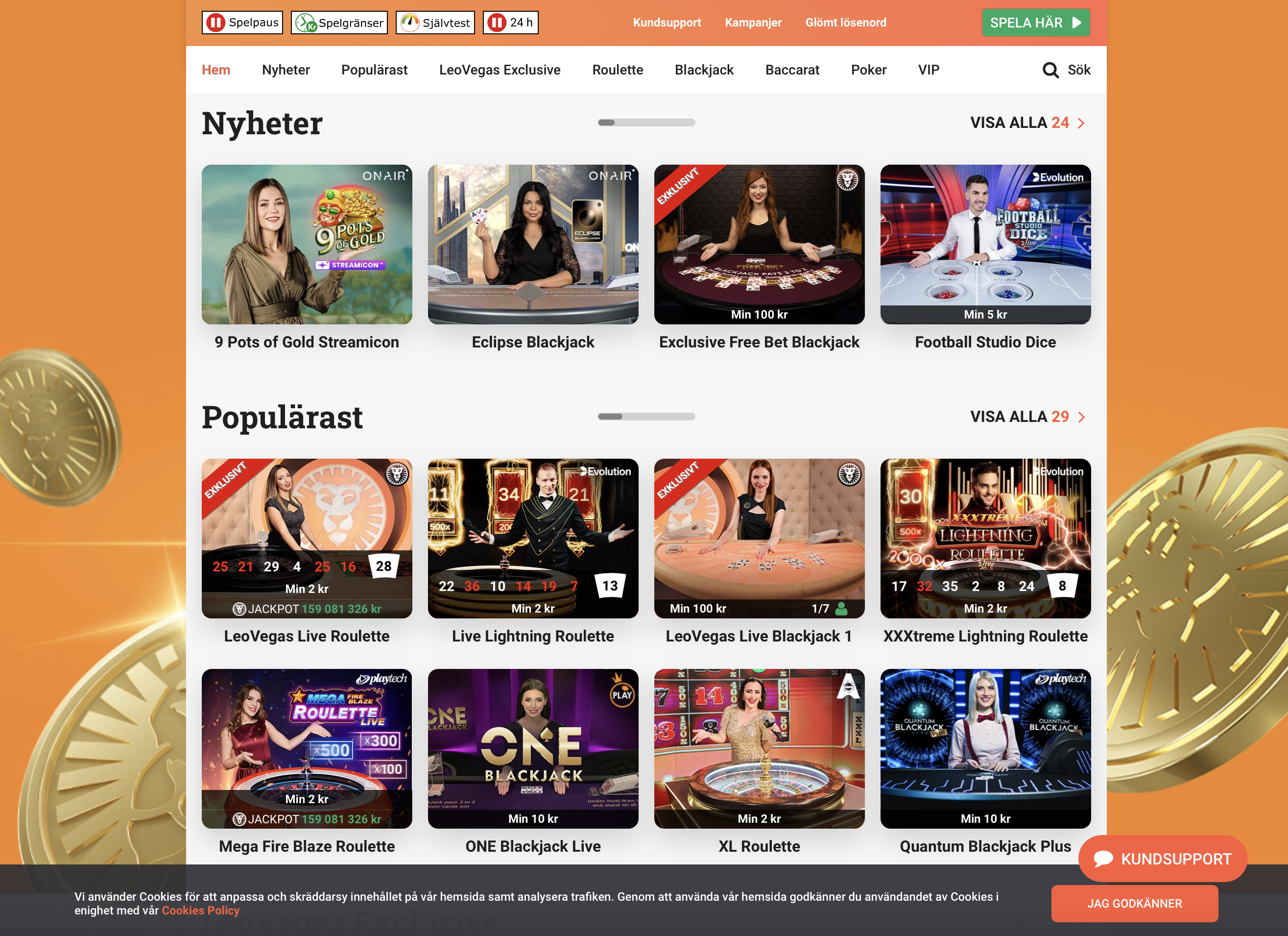 LeoVegas svenska casinon