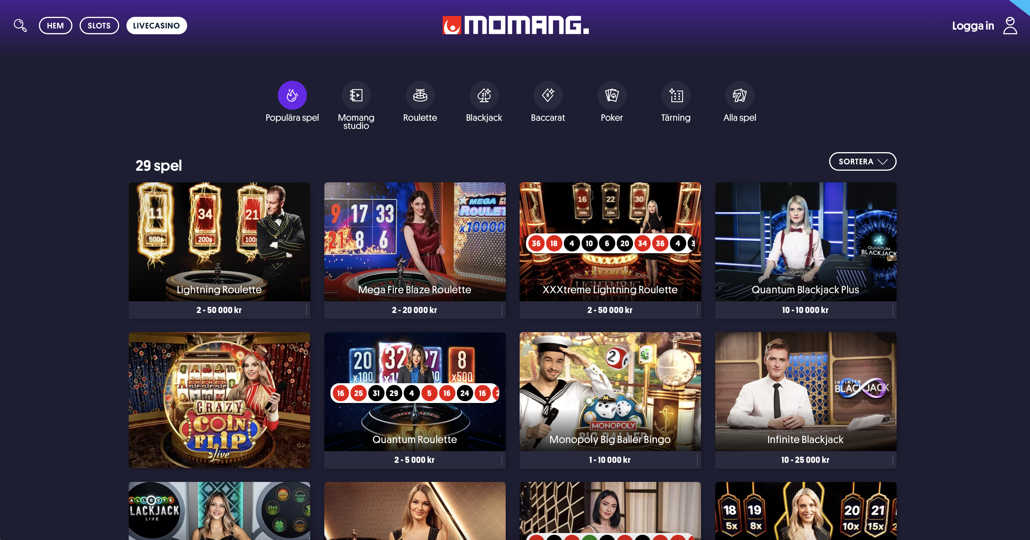 Momang live casino