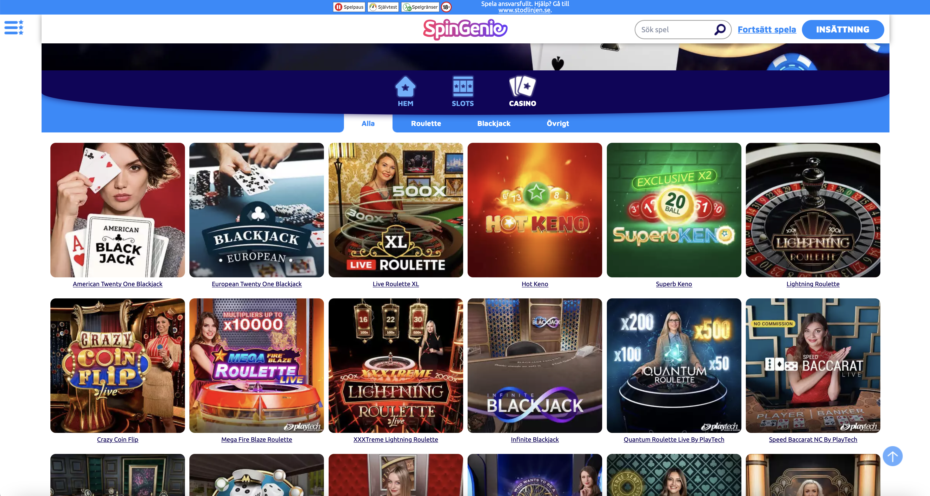 Spingenie Live Casino