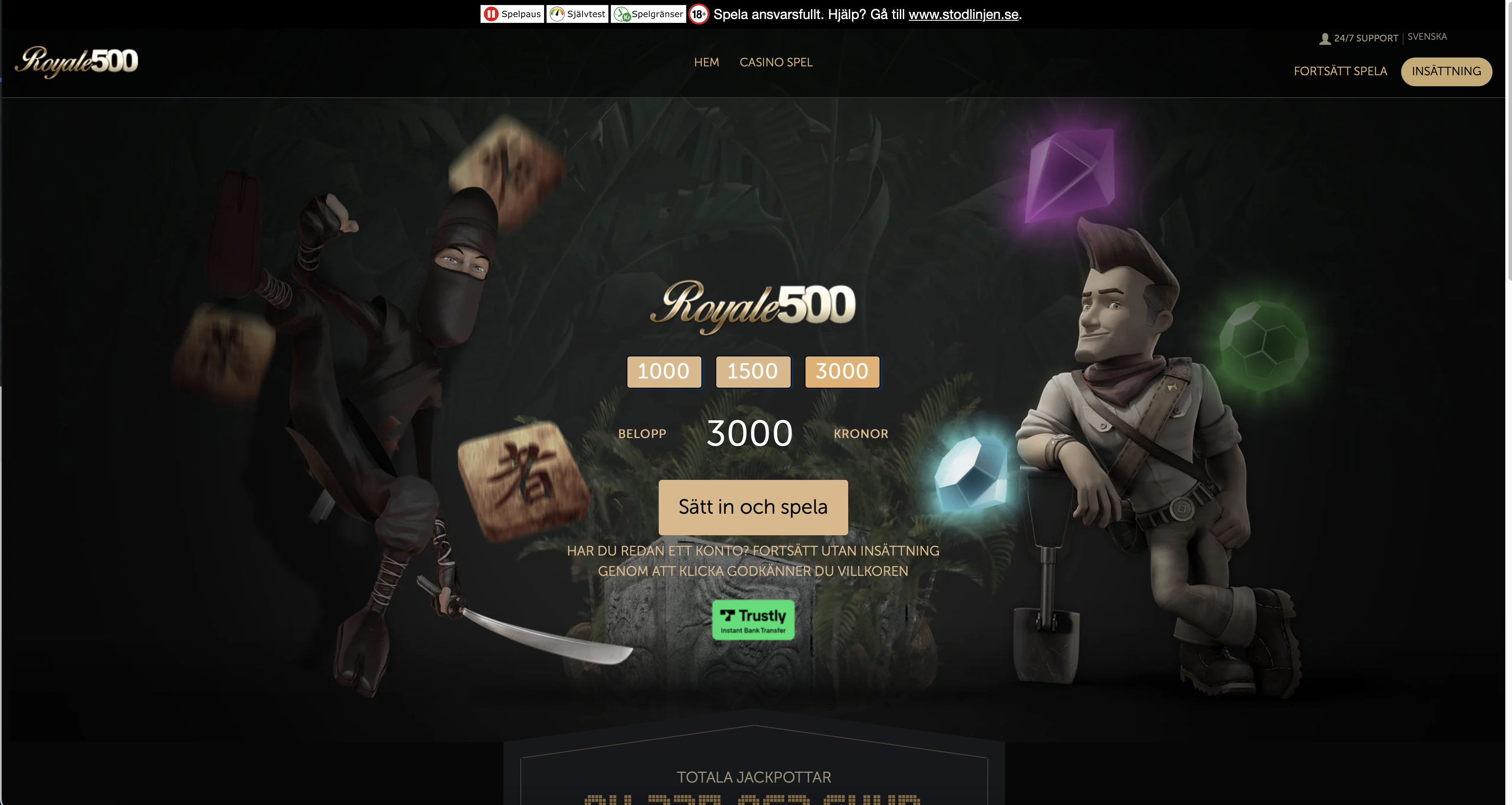 Royale500 casino start