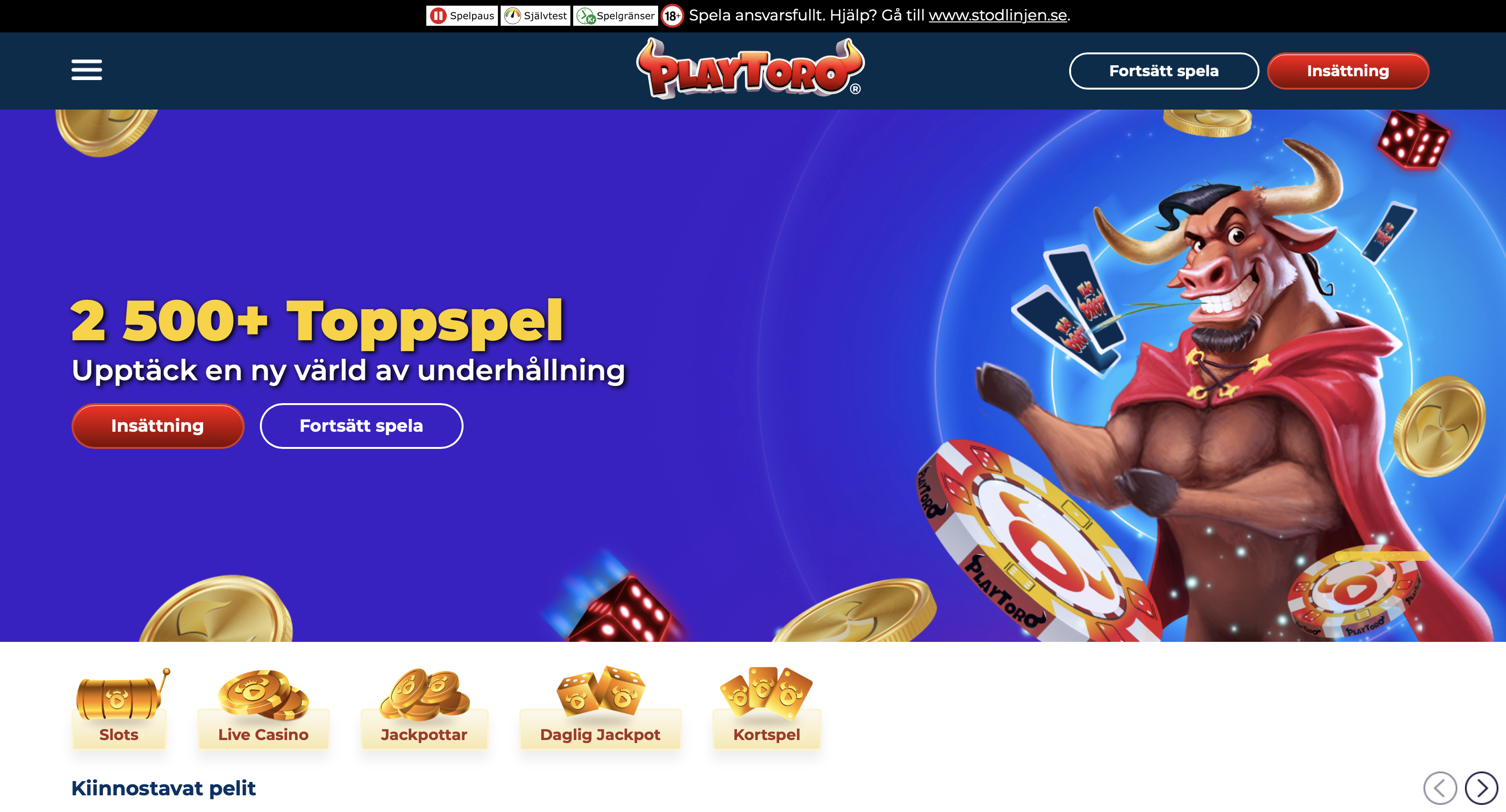 PlayToro casino start