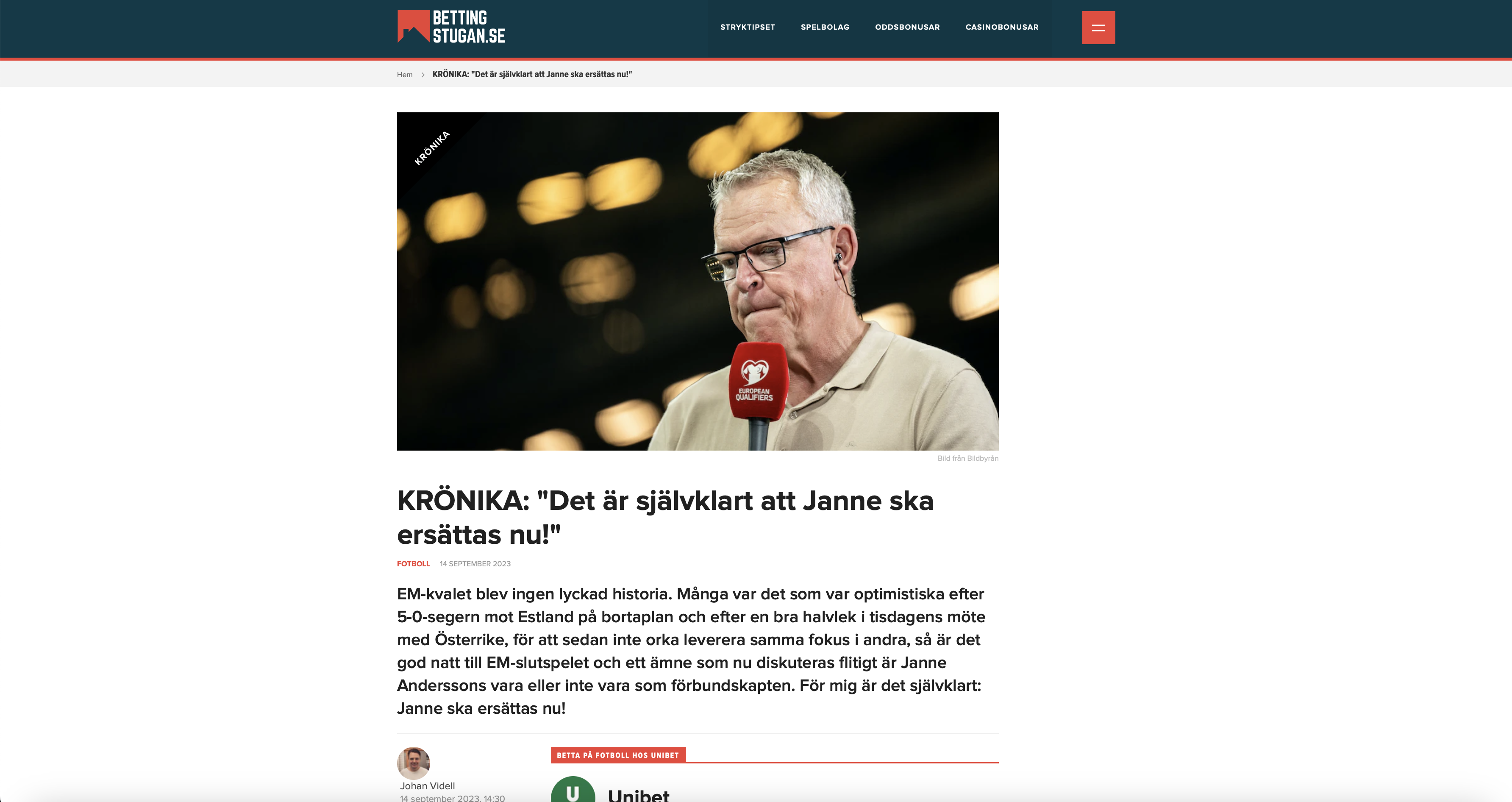 Krönika om landslaget