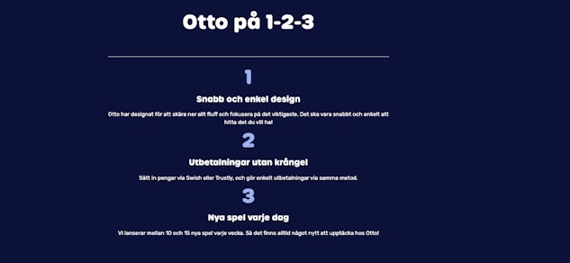 Otto Casino tre steg