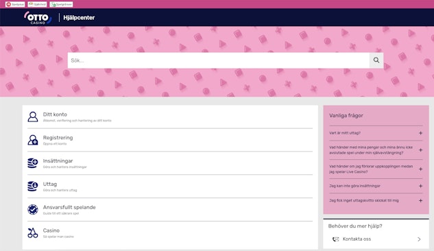 Otto Casino hjälp
