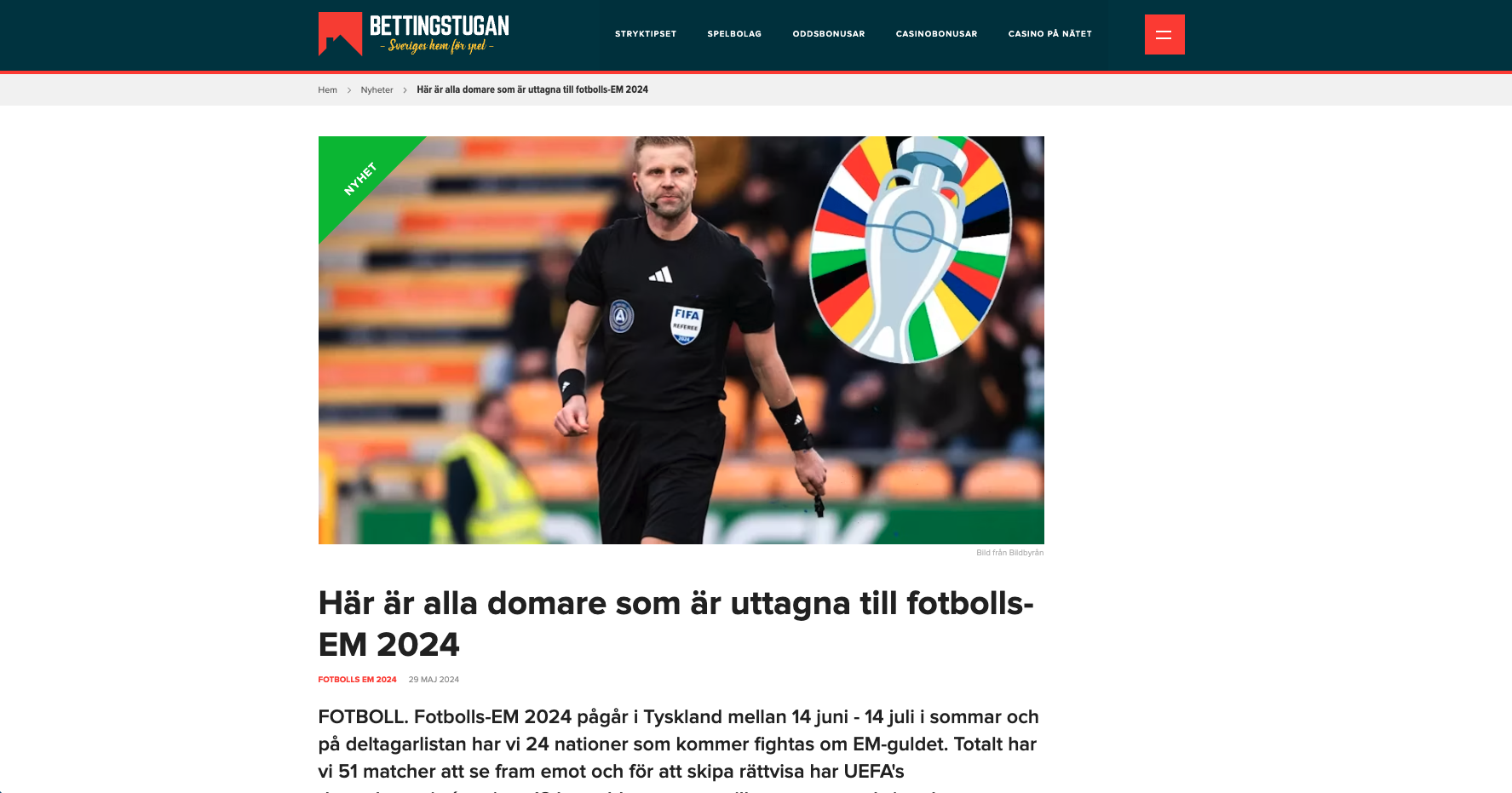 NYHET: Alla domare i EM