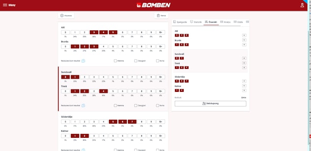 Bomben kupong svenska spel