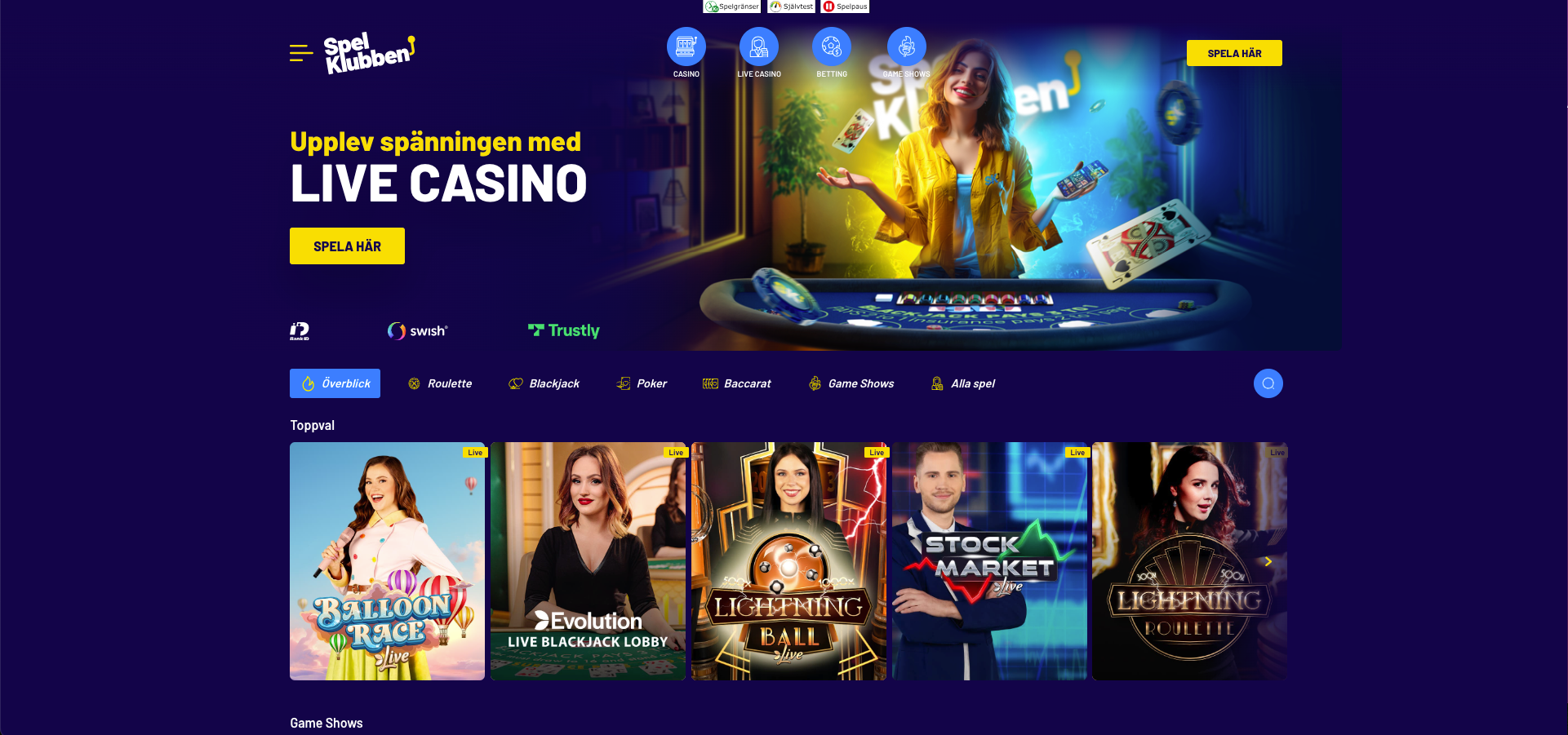 Spelklubben live-casino