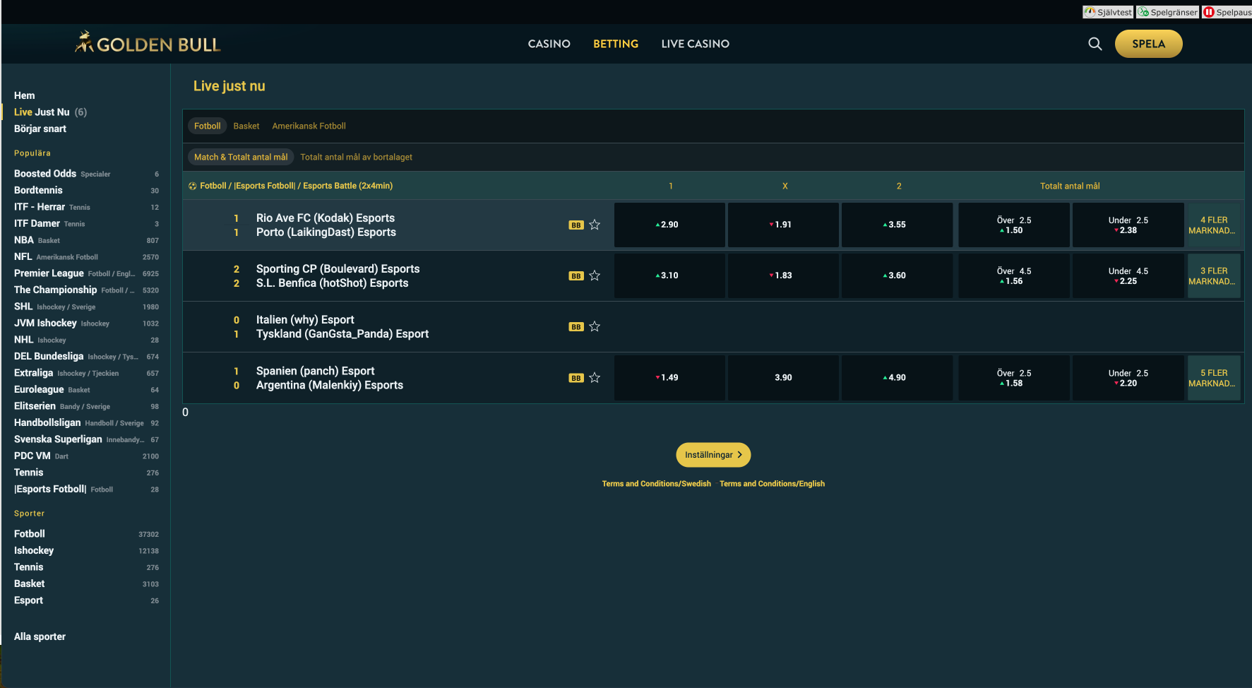 Golden Bull livebetting