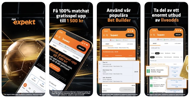 Expekt app mobil och surfplatta