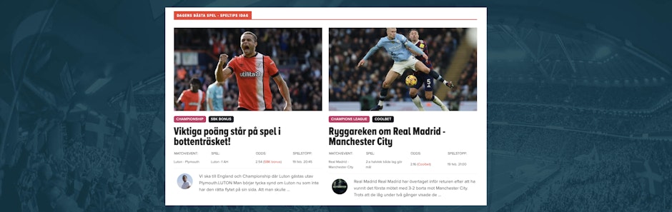 Dagens bästa speltips