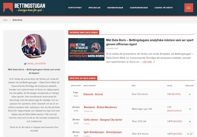 Data Doris ai betting bettingstugan