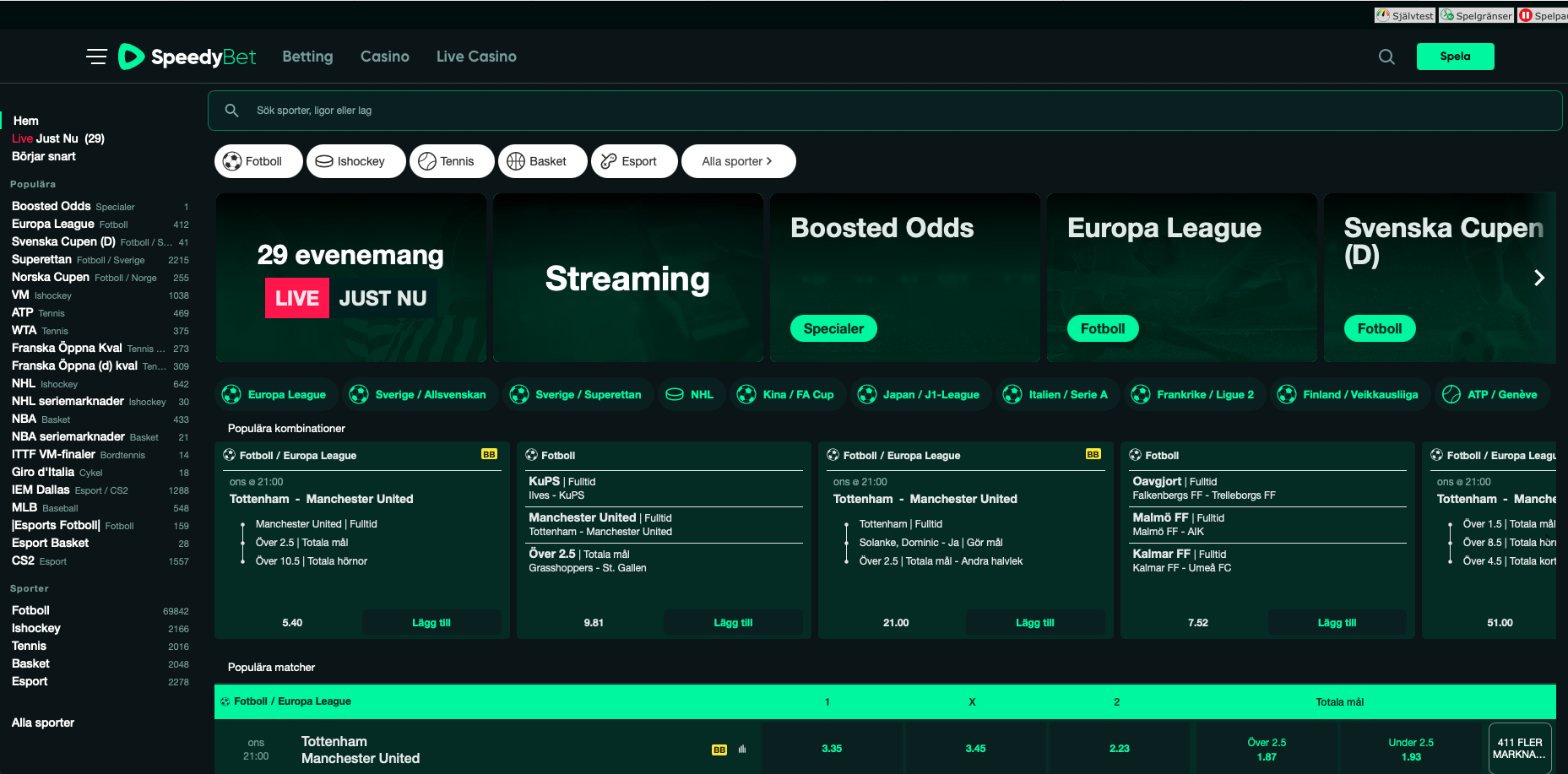 Speedybet start logga in