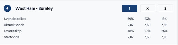 West Ham stryktipset