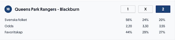 QPR - Blackburn Stryktipset