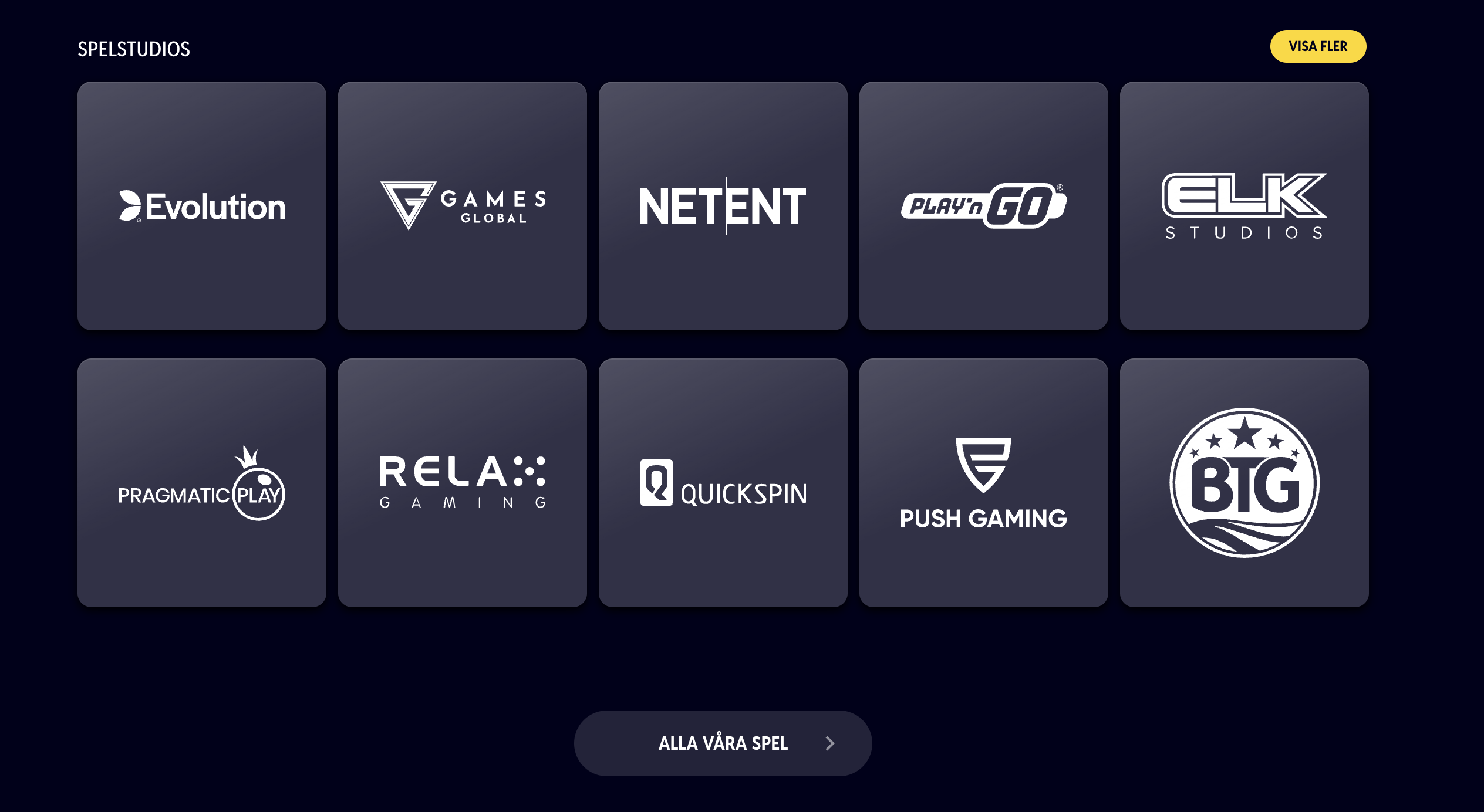 Onerush leverantörer casino