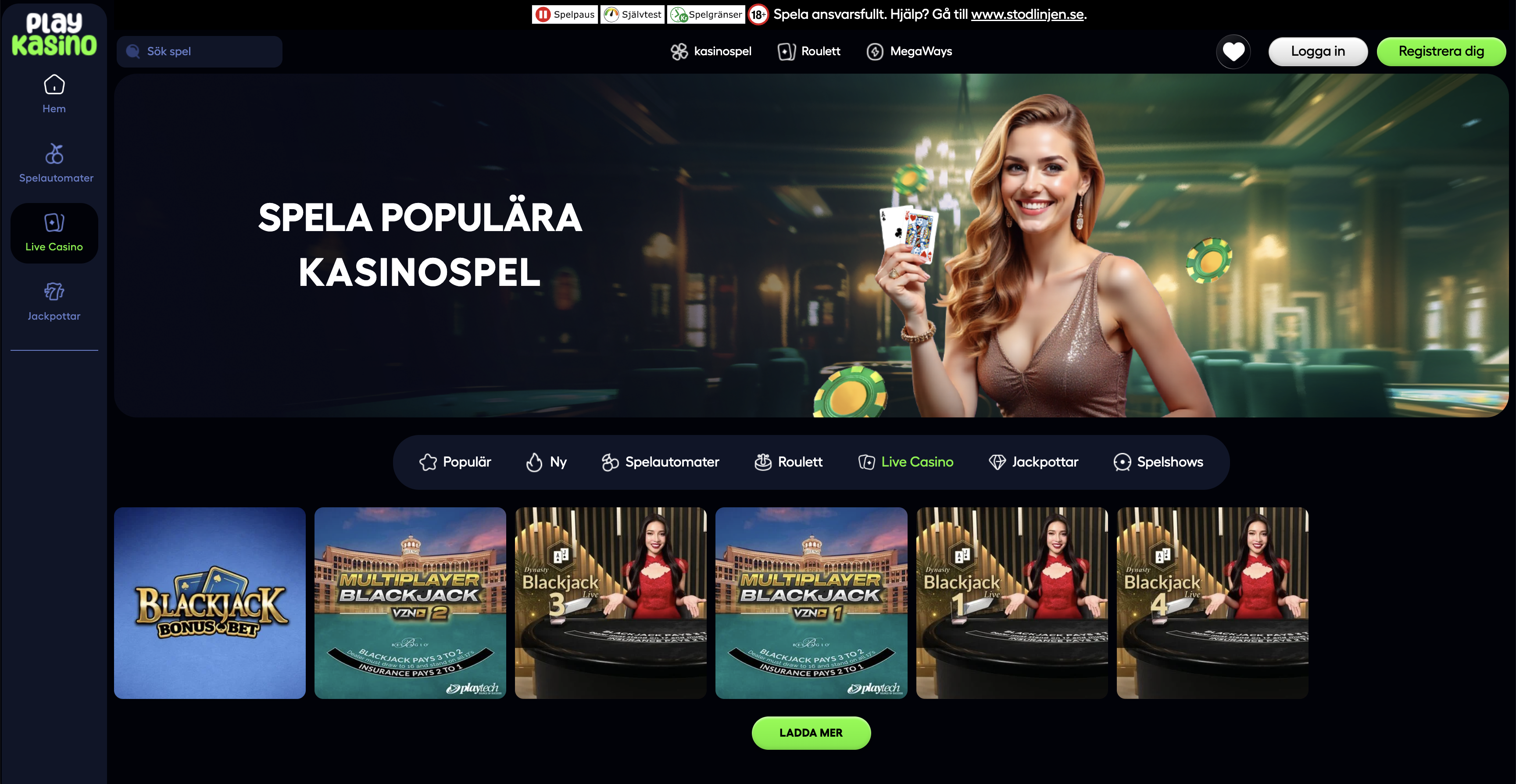 Play kasino live casino