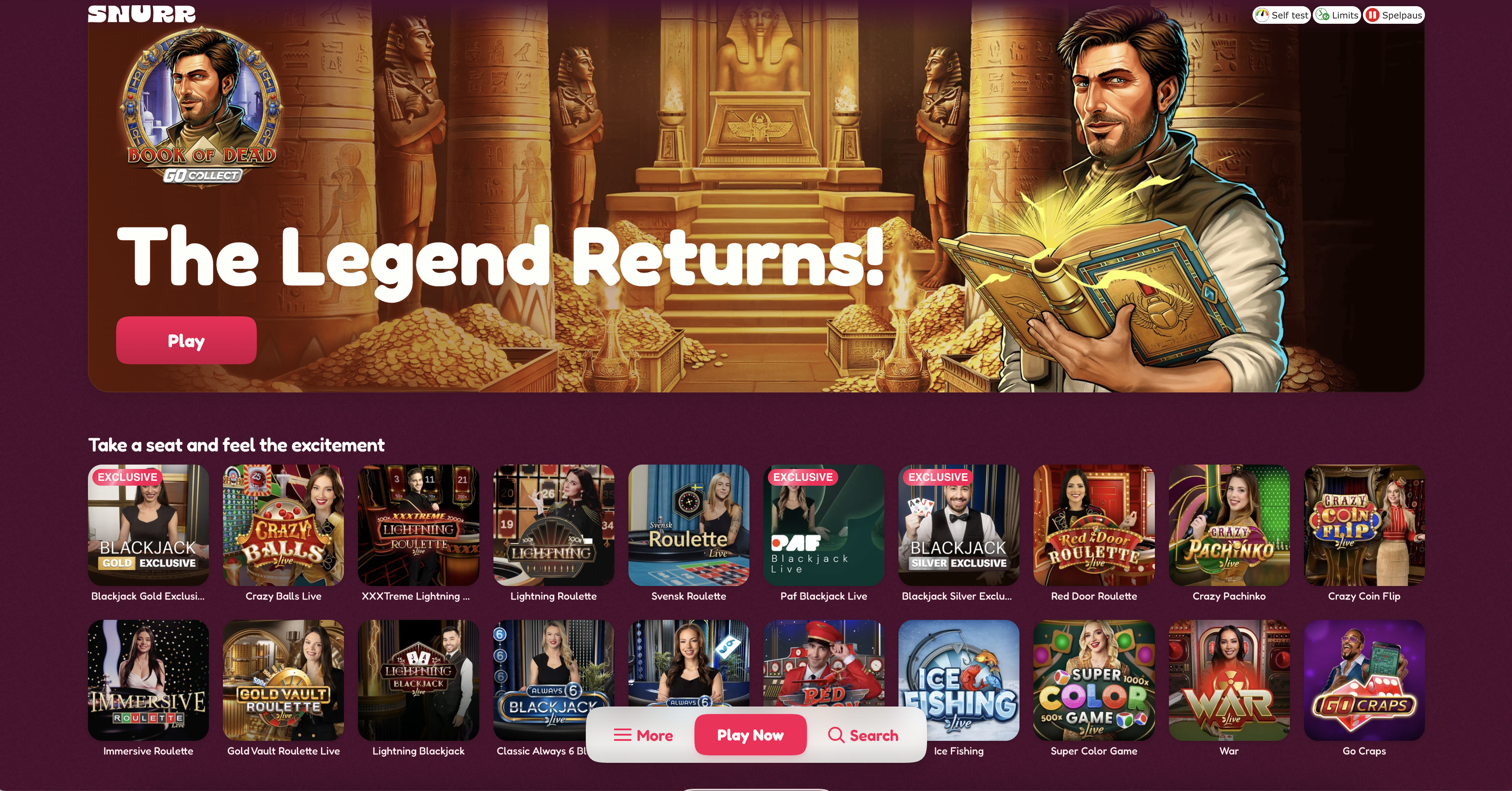 Snurr live-casino