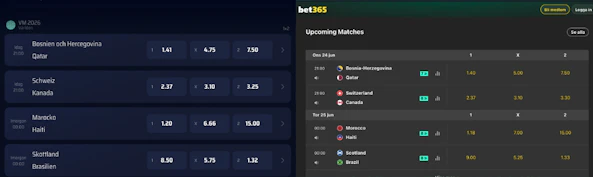 onerush vs bet365