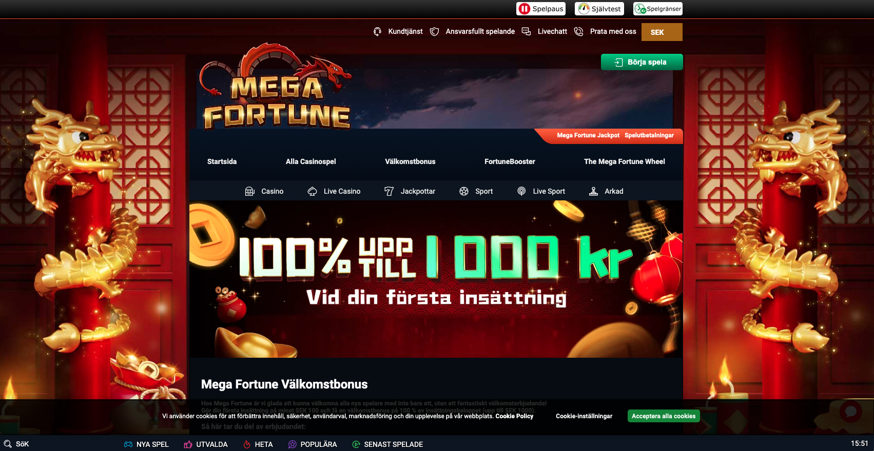 Mega fortune bonus